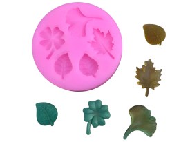 Molde silicona 5 hojas distintas 